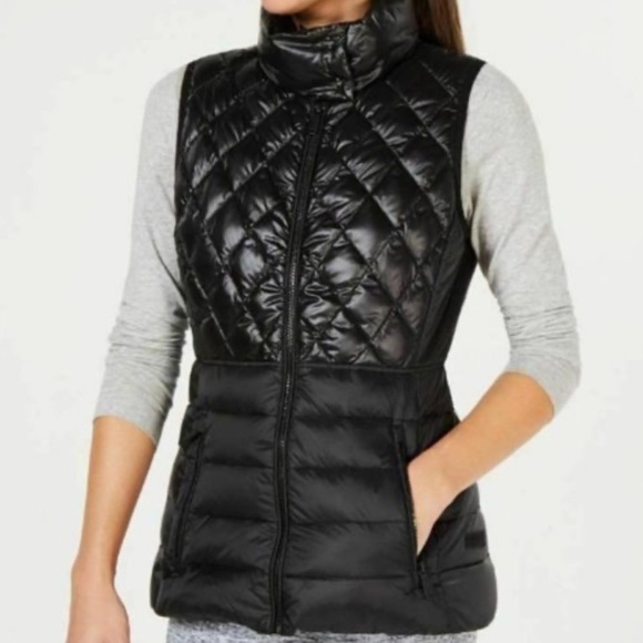 NWOT CALVIN KLEIN PERFORMANCE PREMIUM DOWN VEST HIGH SHINE IN BLACK W/POCKETS S - Picture 3 of 15